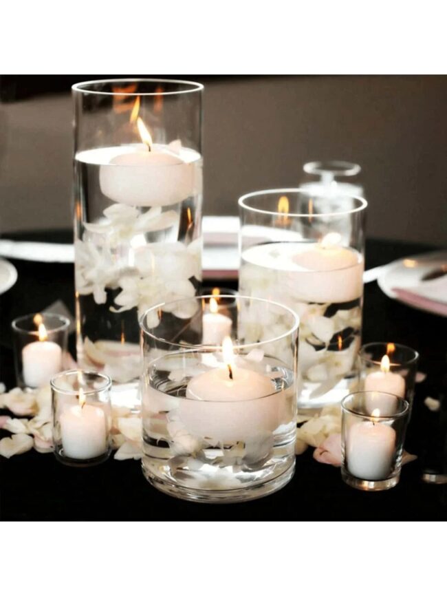 Clear Cylinder Glass Candle Holder Pillar High Borosilicate Glass Candle Holder Vase Wedding Party Decor(Candles Not Included) - Image 3