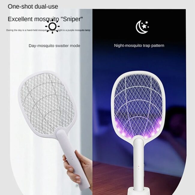 Mosquito Killer Lamp USB Rechargeable Electric Foldable Mosquito Killer Racket Fly Swatter Repellent Lamp Zapper Insects Racket - Image 4