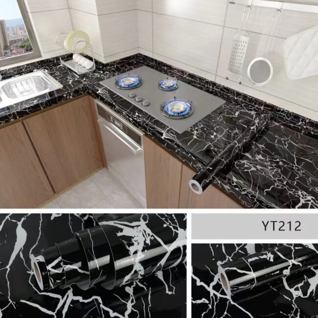 40cm decorative waterproof and mildew proof marble self-adhesive wallpaper bathroom cabinet countertop kitchen wall sticker - Image 5