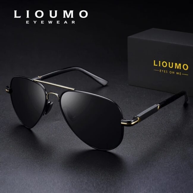 LIOUMO Top Quality Aviation Photochromic Sunglasses Polarized Men Chameleon Sun Glasses Women Anti-glare Driving Oculos De Sol