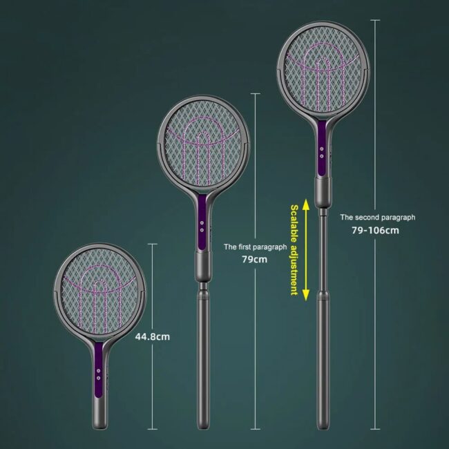 Rotating Head Mosquito Swatter Rechargeable Fly Zapper 2 in 1 Fly Killer and Mosquito Trap Lamp for Indoor and Outdoor - Image 5