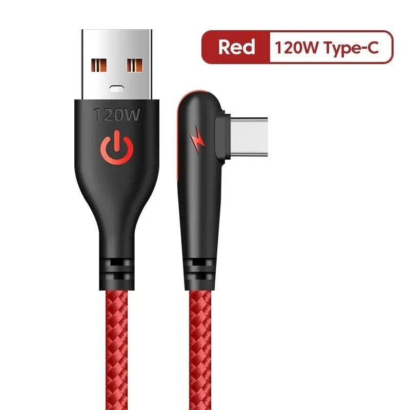 90 Degree Elbow Type C USB Fast Charging Cable for Huawei Mate 60 50 40 P60 P50 Honor Xiaomi Redmi POCO 120W Quick Charger Cable - Image 9