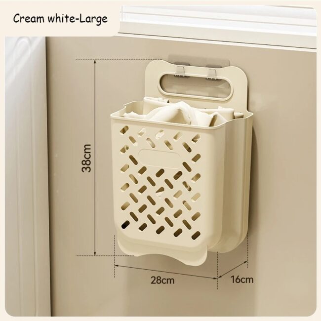 Large Folding Storage Basket Wall Portable Hampers With Removable Liner Bag Fabric Space-Saving For Home Supplies Wastebasket - Image 9