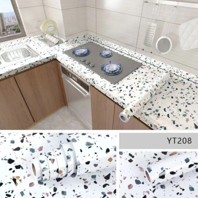 40cm decorative waterproof and mildew proof marble self-adhesive wallpaper bathroom cabinet countertop kitchen wall sticker - Image 13