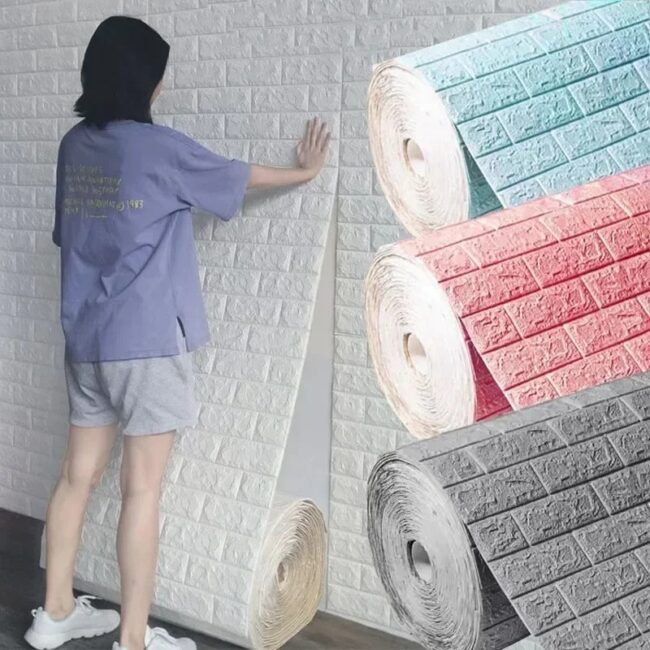 70*200cm 3D Brick Wall Stick Self-adhesive Wallpaper Waterproof Stickers DIY Home Decor Foam Wallpaper Wall Decals Art Decor