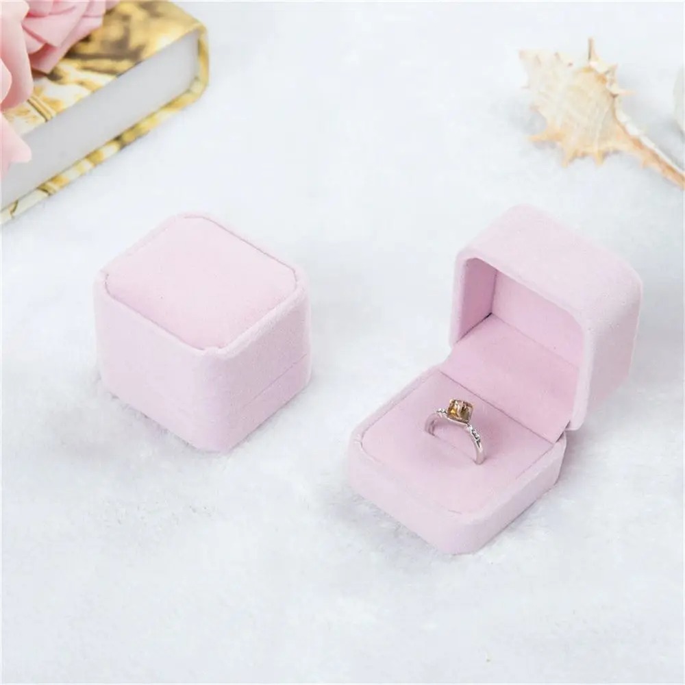 Velvet Jewelry Box Octagonal Earring Ring Box Wedding Ring Box Jewelry Display Holder Organizer Storage Gift Packaging Case - Image 3