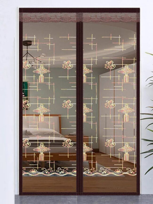 New Embroidery Magnetic Screen Door Curtain Anti Mosquito Insect Fly Bug No Punching Curtains Living Room Door Screens Mesh Home - Image 3