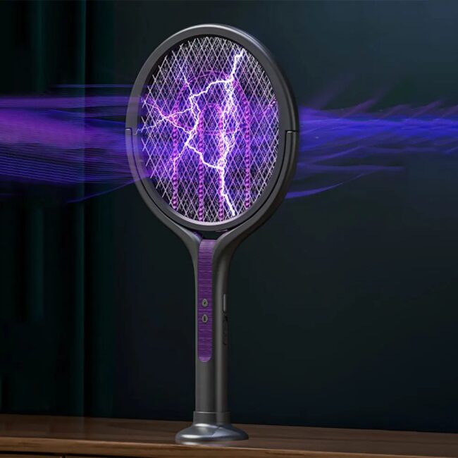 Rotating Head Mosquito Swatter Rechargeable Fly Zapper 2 in 1 Fly Killer and Mosquito Trap Lamp for Indoor and Outdoor - Image 3