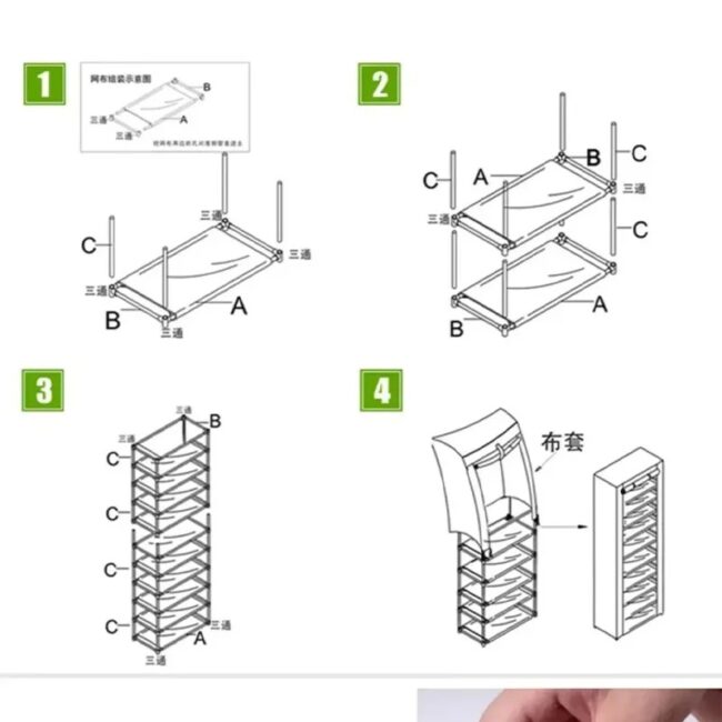 Simple shoe rack rack door door household dormitory joints with multi-function dustproof storage artifact assembly shoe cabinet - Image 5