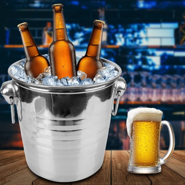 Wine Beer Cooler Bucket 5L Stainless Steel Ice Cube Maker For KTV Bar Kitchen Party Barware Champagne Wine Beer Bucket - Image 5