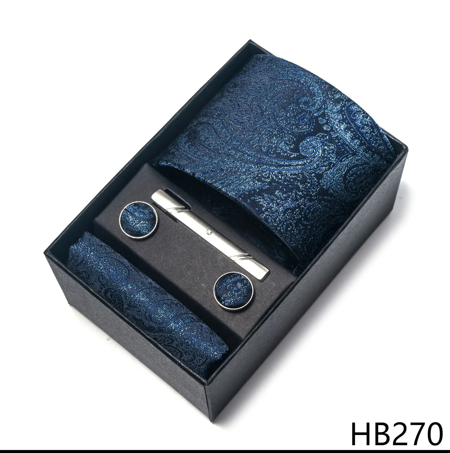 Luxury Brand 8 cm Tie Handkerchief Cufflink Clip Set For Men Wedding Gravata Suit Accessories Holiday Gift Box - Image 6