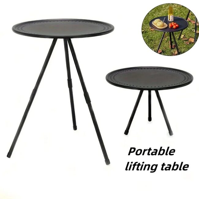 Folding Small Round Table With Tripod Base Portable lightweight Camp BBQ Grill Table Outdoor Picnic Fishing Table Coffee Table