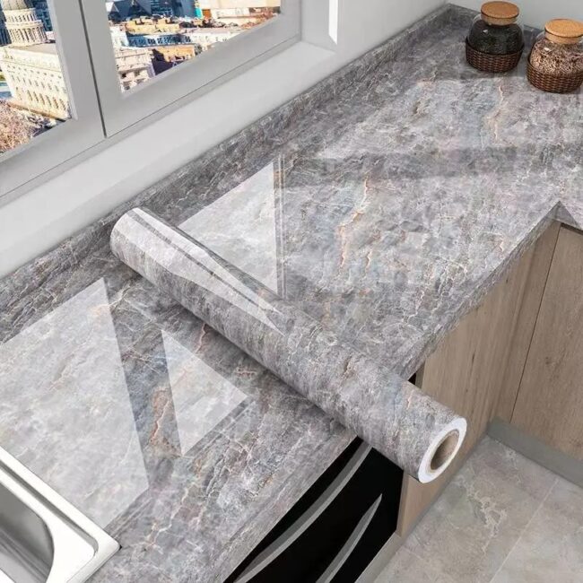40cm decorative waterproof and mildew proof marble self-adhesive wallpaper bathroom cabinet countertop kitchen wall sticker - Image 16
