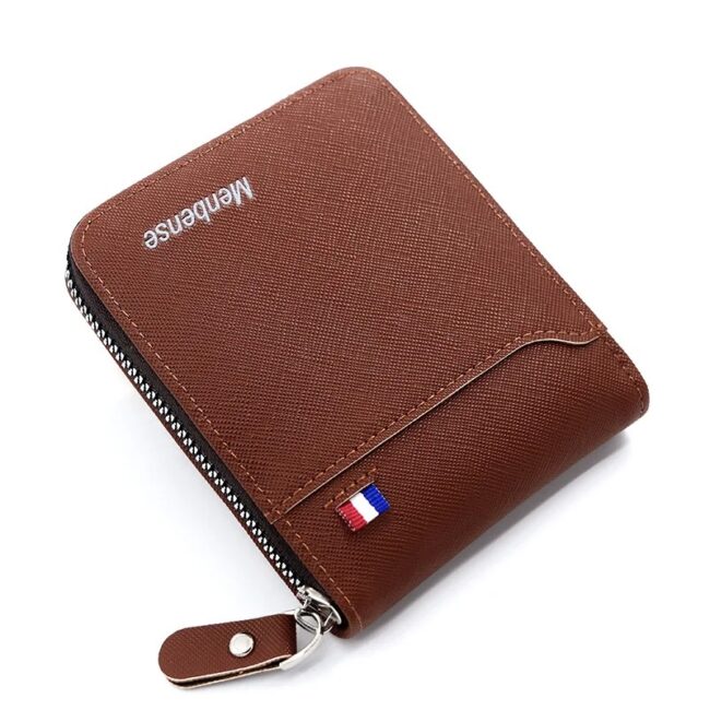 New Men's Wallet Short Korean Style Men's Zipper Bag Coin Pocket Card Holder Party Bag for Man Credit Card Holder Rfid Wallet
