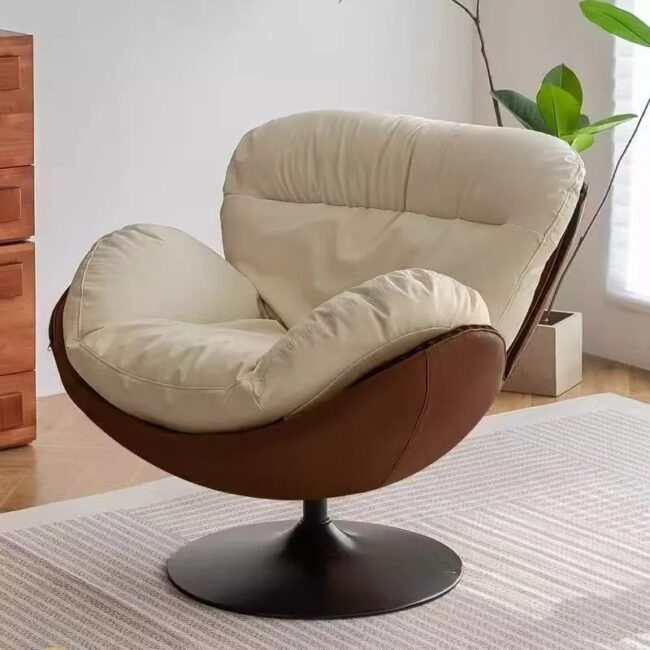 X&D Nordic Single Rotating Sofa Modern Simple Home Living Room Balcony Bedroom Eggshell Chair Light Luxury Lazy Rocking Chair - Image 7