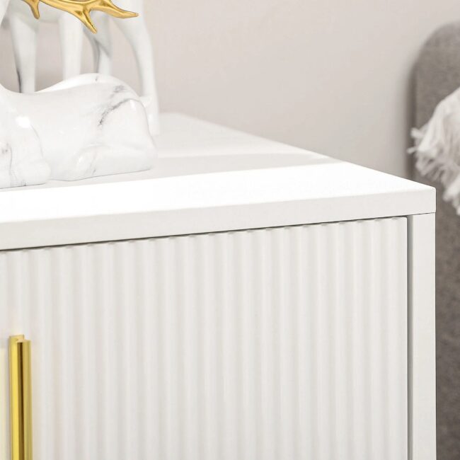 HOMCOM 3 Drawer Dresser, Chest of Drawers Storage Cabinet, White - Image 4
