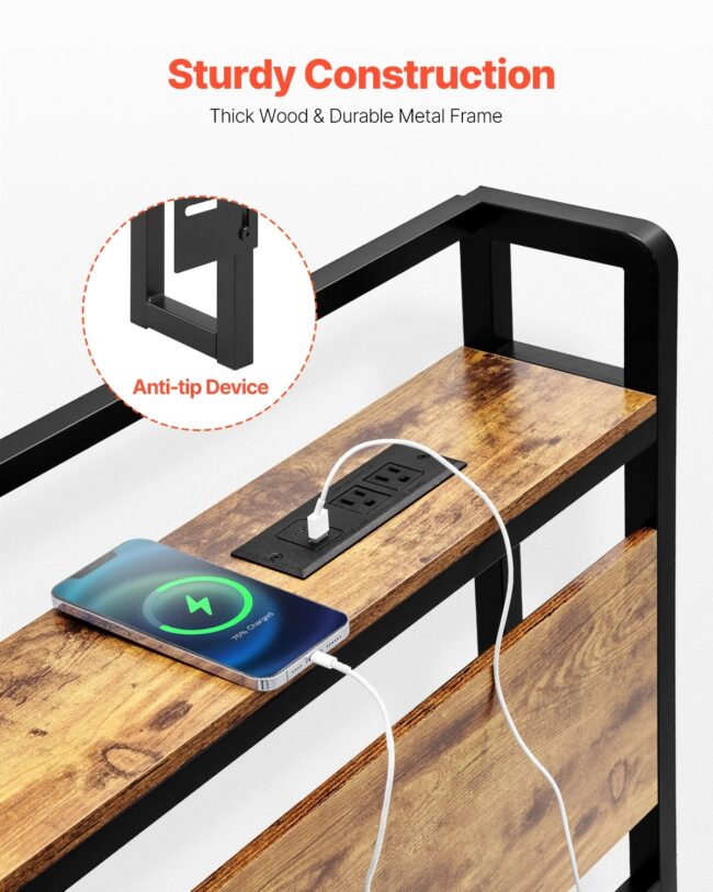 VEVOR Bed Headboard King Size Freestanding Head Board with Outlets & USB Port Adjustable Headboard for Different Bed Frames - Image 2