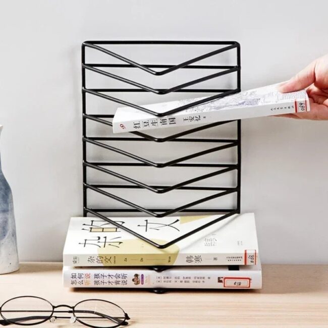 Vinyl Record CD Magazine Storage Rack Album Display Rack Multifunctional Vertical Creative European Art Collection - Image 4