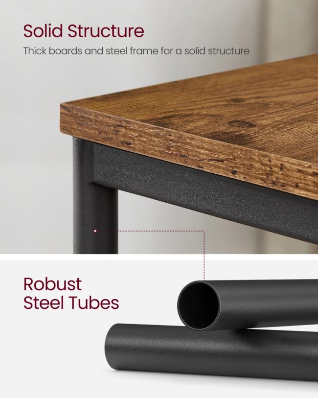 VASAGLE Sofa Side Table, 3-Tier End Table, Bedside Table with Steel Frame - Image 6