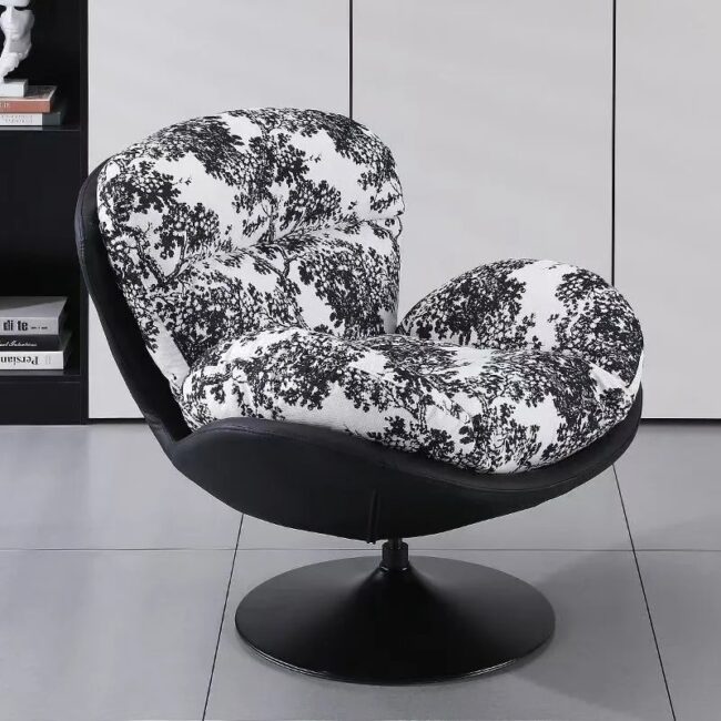 X&D Nordic Single Rotating Sofa Modern Simple Home Living Room Balcony Bedroom Eggshell Chair Light Luxury Lazy Rocking Chair - Image 3