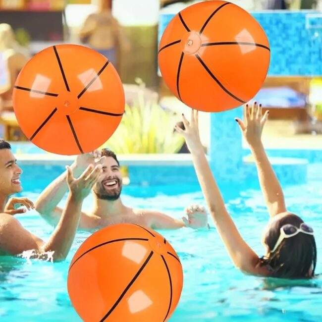 Thickened PVC inflatable football, inflatable beach ball, inflatable basketball. Water pool party toys