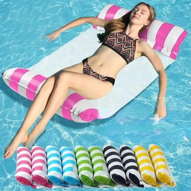 New Summer For Adult Water Hammock Recliner Inflatable Floating Swimming Mattress Sea Swimming Ring Pool Party Toy Lounge Bed