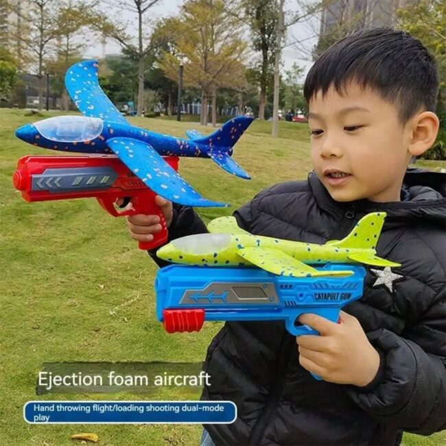 Children's Ejection Aircraft Toys Foam Aircraft Glider Parent-child Outdoor Games Toys Children's Gifts Foam Shooting Flying Toy