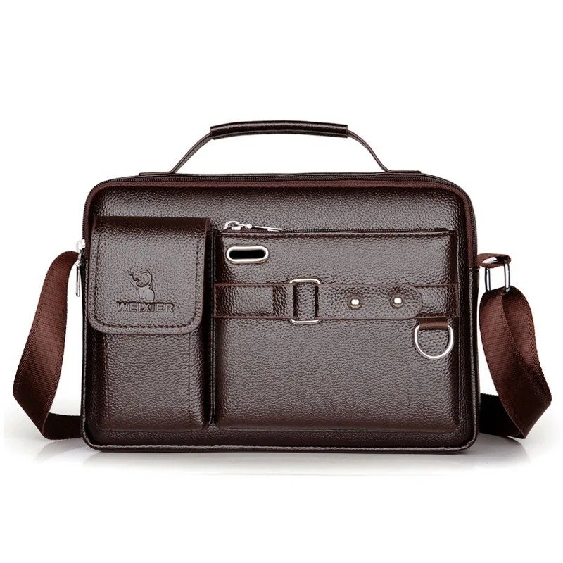Fashion Men's Shoulder Bag Business Man Crossbody Bags PU Leather Male Handbag Briefcase Travel Messenger Bag Mens Bag - Image 2