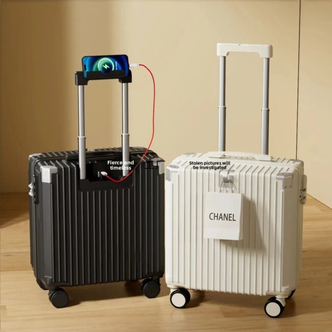 Lightweight 18-Inch Carry-On Suitcase Travel Bag with Combination Lock And Quiet Universal Wheels for Easy Checking in