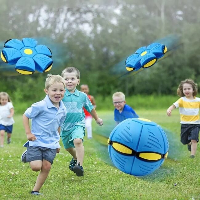 Deformable Flying Saucer Ball Magic Vent Toy for Kids Outdoor/Indoor Parent-Child Foot Pressure Relief Stress Decompression Gift
