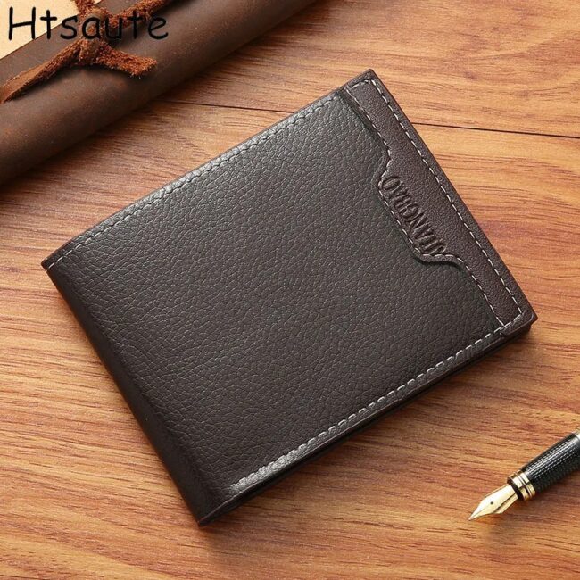 New Retro Men PU Leather Wallets Short Mini Money Purses Designer Dollar Price Top Men Thin Wallet With Coin Bag Zipper Hasp