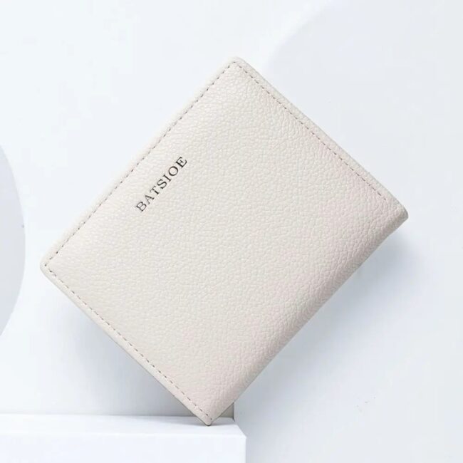 Fashion PU Leather Short Wallet Large Capacity Solid Color Card Holder Thin Women's Handbag Student Men Small Purse Mini Clutch