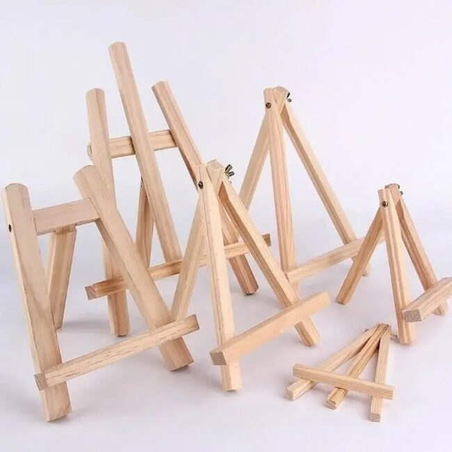 Children Painting Craft Holder Folding Tripod Wood Mini Easel Frame Desktop Triangle Display Stand Name Card Stand Holder