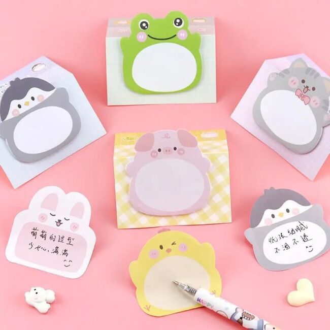 8 pcs/set,1-3-5 set Adhesive Kawaii Cartoon Animals Sticky Notes Notepad Memo Pad Stationery Sticker