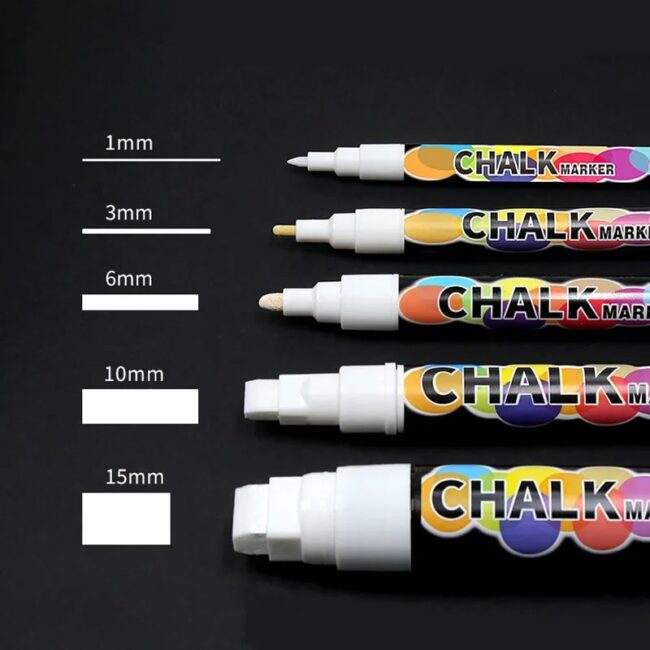 Erasable White Liquid Chalk Marker Pen for LED Board Glass Meatal 1/3/6/10/15mm Oily