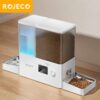 ROJECO Automatic Pet Feeder Water Fountain 8.5L Button Version Dog Food Dispenser Water Refill 2 in 1 Drinking Feeding Supplies