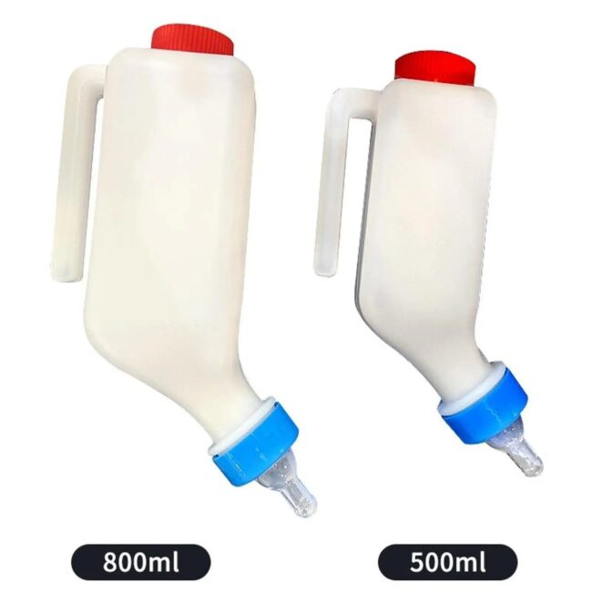 Goat Milk Feeder Bottle with Feeding Nipple Portable Calf Nursing Bottle for Lamb Calf Bull Cows Farm Animal Livestock Supplies