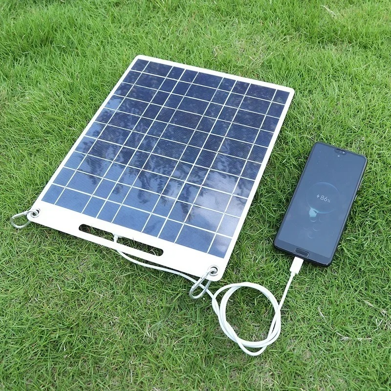 5V Solar Panel Waterproof Portable Dual USB Charger Outdoor Camping Solar Power Bank Battery Charging Plate - Image 2