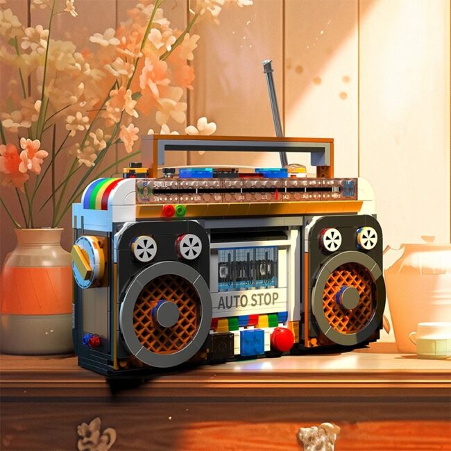 554PCS Color Radio Model Building Blocks Retro Small Home Appliances Assembly Bricks DIY Toys Decoration Children Holiday Gift