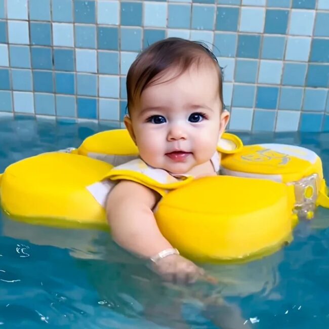 Baby Swimming Pool Floats Non-inflatable Underarm Buoyancy Ring with Safet Buckles