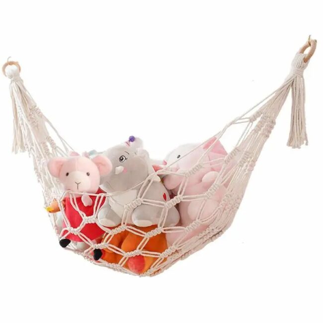 Macrame Hammock Net Toys Storage Boho Decor Children Room Toys Stuffed Animals Toys Hammock Net Organize Bohemia Storage Holder