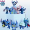 10Pcs/Set Cartoon Anime Lilo & Stitch Angel Action Figure Model Desktop Ornament Collection Birthday Cake Decoration Kids Toys