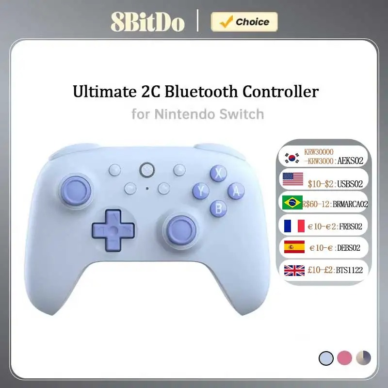 8BitDo Ultimate 2C Bluetooth Controller for Nintendo Switch 2 Wireless Gamepad with Hall Effect Joystock for NS OLED Console
