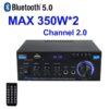 AK45 HiFi Digital Bluetooth Audio Amplifier MP3 Channel 2.0 Sound Power AMP stereo Home Automotive Car for Speakers MAX 350W*2