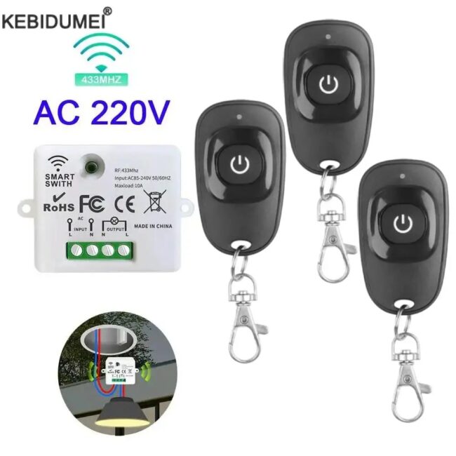 433Mhz Universal Wireless Remote Control Switch 110V 220V 10A Relay Mini Receiver Remote Control For Home Led Light Lamp