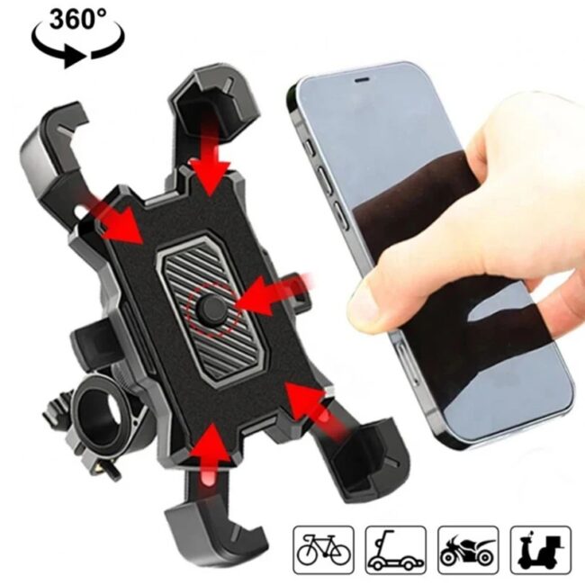 360 Degrees Rotatable Electric Bicycle Phone Holder for iPhone Riding MTB Bike Moto Motorcycle Stand Bracket Non-slip Cycling