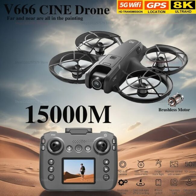 NEW V666 Mini Rc Drone 8K HD Dual Camera 6-Axis Headless Mode Helicopter 360° Flip Remote Control Quadcopter Boys Toys Gift UAV