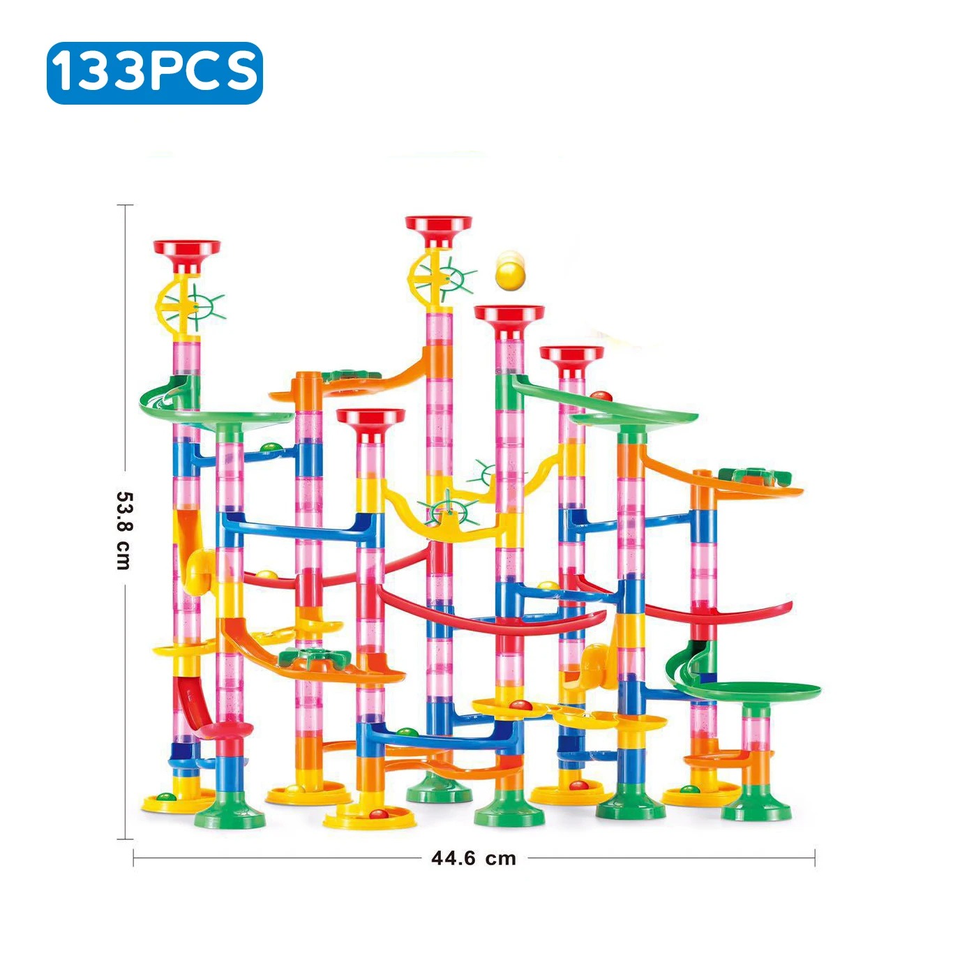 Marble Run Race Track Building Blocks Kids 3D Maze Ball Roll Toy DIY Marble Run Race Coaster Set 80/105/109/133pc Christmas Gift - Image 9