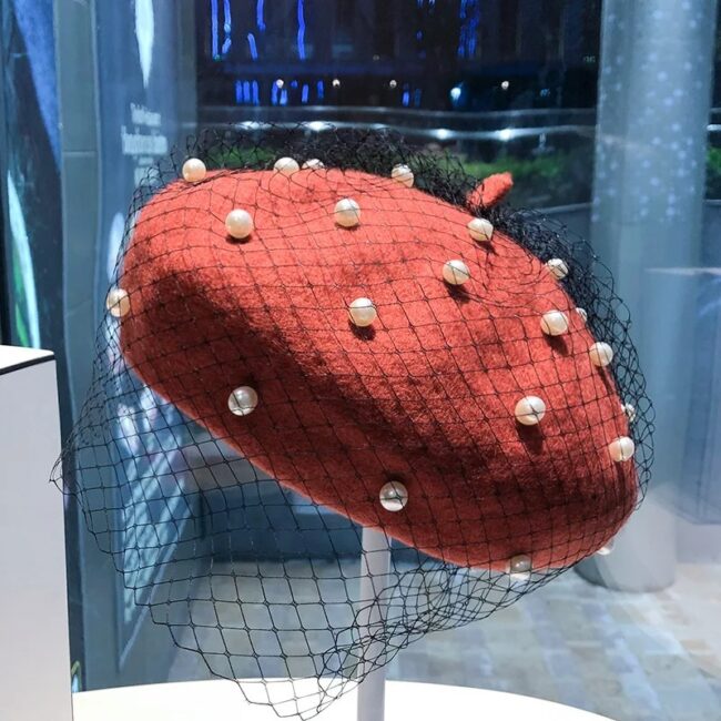 Fashion Women Mesh Beret Cap Beanie Beanie Hat Casual Prom Stage Elegant Retro - Image 11