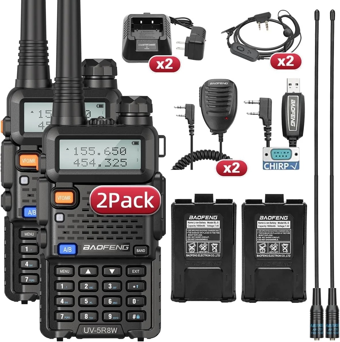 1/2PCS BaoFeng UV-5R 8W Tri-Power Walkie Talkie High Power Dual Band Long Range 128 CH Portable Handheld UV 5R Ham Two Way Radio - Image 11